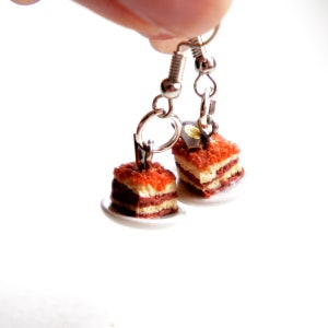 Tiramisu Dangle Earrings- miniature food jewelry