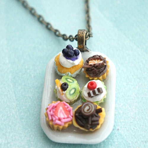 Donut Platter Necklace Miniature Food Jewelry Donut Necklace - Etsy