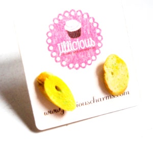 Garlic Bread Earrings-food jewelry, miniature food earrings