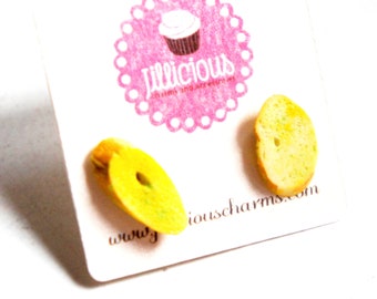 Garlic Bread Earrings-food jewelry, miniature food earrings