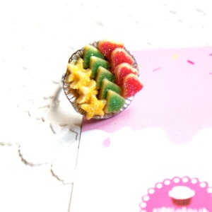Christmas Sugar Cookies Ring-miniature food jewelry, food ring