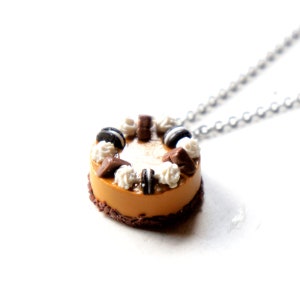 Cookies and Cream Cake Necklace- birthday jewelry, miniature food necklace