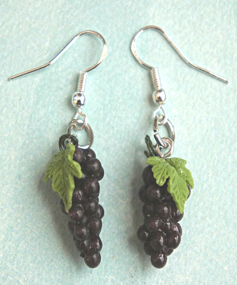 Grapes Earrings Food Jewelry Fruit Earrings Etsy