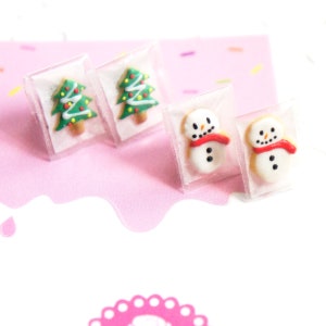 Christmas Cookies Earrings- food earrings, miniature food