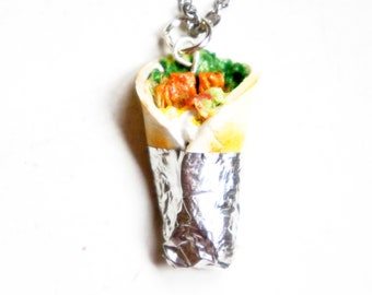 Burrito Necklace- miniature food jewelry, mexican food