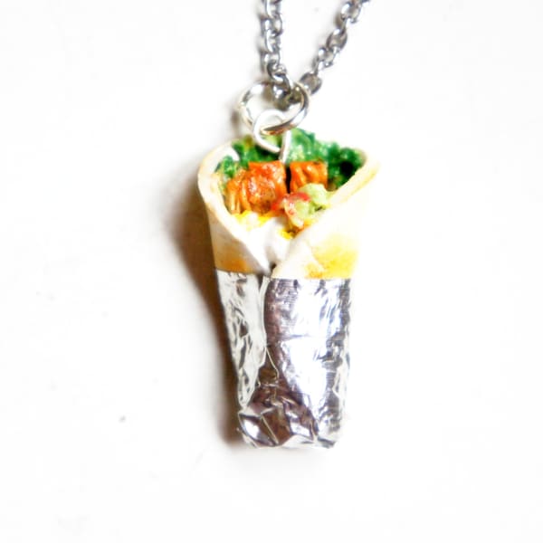 Burrito Necklace- miniature food jewelry, mexican food