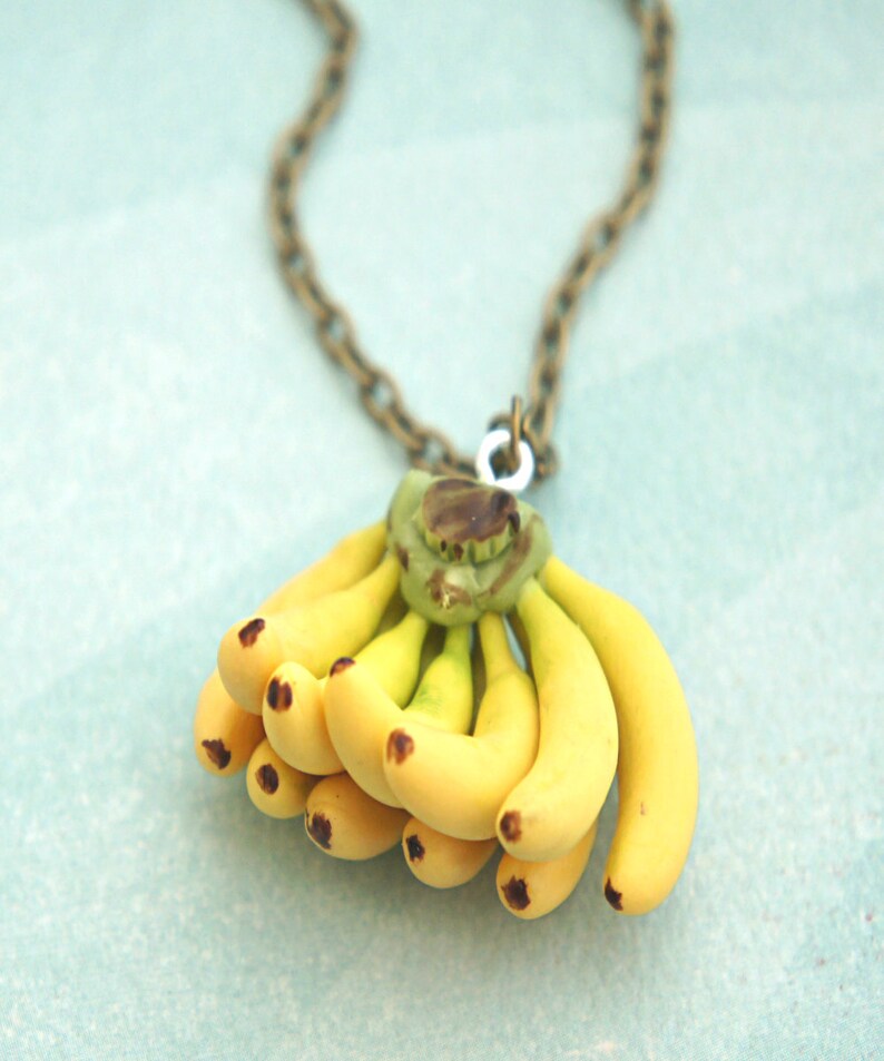 Banana Necklace Food Jewelry Fruit Necklace Tropical Fruit Etsy