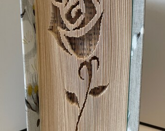 Rose flower folded book art