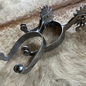Pair Adult Size Western Polished Jingle Bob Spurs FREE SHIPPING