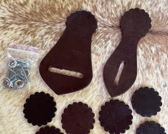 Brown Top Grain Leather Plus Hardware Western Saddle Replacement Kit FREE SHIPPING