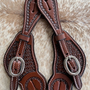 Pair Dark Oil Adult Size Top Grain Leather Western Spur Straps FREE Shipping