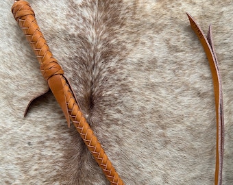 Medium Oil Leather Western Riding Quirt with Wrist Loop FREE SHIPPING