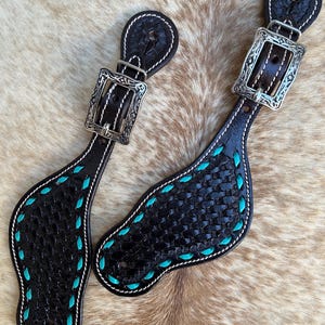 Pair Dark Brown Adult Size Western Spur Straps FREE Shipping