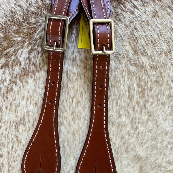 Pair Adult Size Western Genuine Medium Oil Leather Spur Straps Free Ship