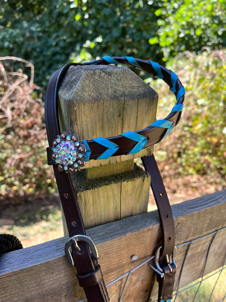 Hilason Western Headstall Horse Leather Rawhide Bosal Reins