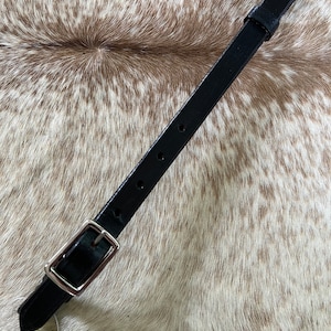 Black Genuine Leather Western Girth Cinch Connector Strap Free Shipping