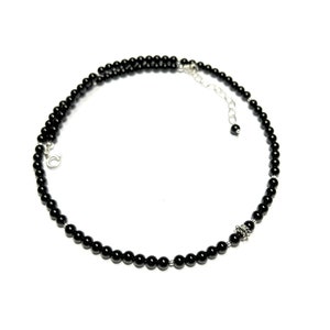 Necklace Onyx Black Natural Stones and Silver 925