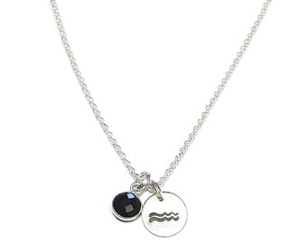 Collier Zodiaque Argent 925 et Spinelle Noire