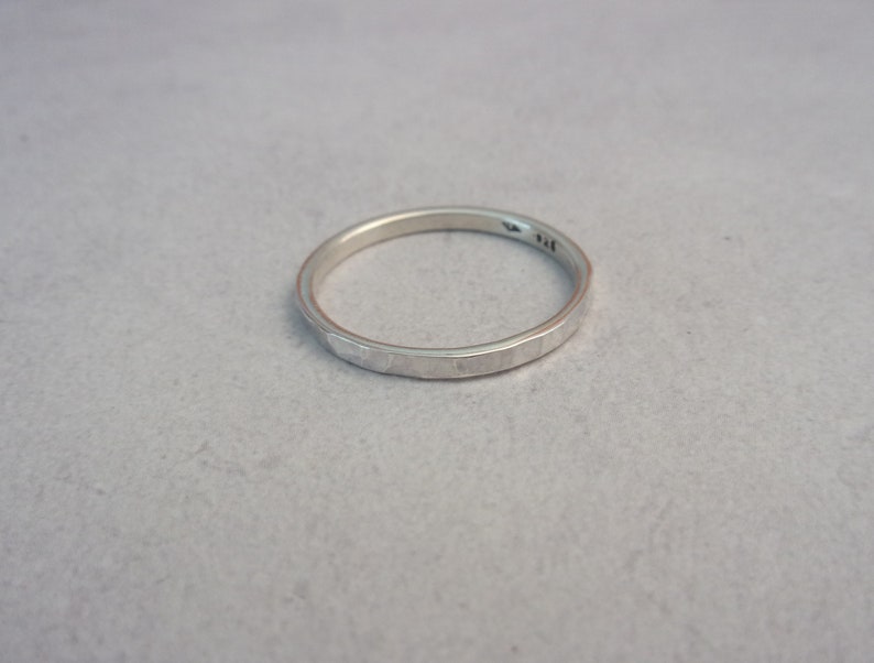 Simplicidade Sterling Silver Hammered Ring image 5