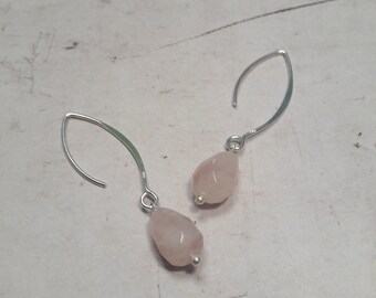 Boucles D'Oreilles Iara Quartz Rose Argent 925