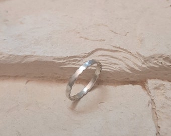 Bague Anneau Tikuna  Argent Massif Brossé