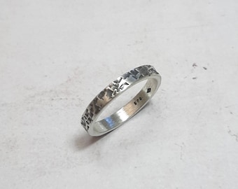 Bague Ethnique Alcobaça Anneau Homme Femme Argent Martelé