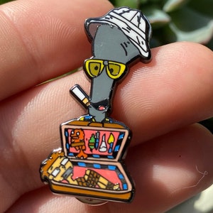 Roger S. Thompson Hat Pin V3 – Hunter S. Thompson x Roger the Alien Mashup, 1.5-inch Hard Enamel Pin