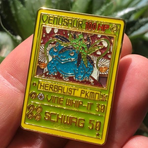 Weedasaur Trading Card Hat Pin  420 Friendly, Comic Book & Cartoon Mashup, Limited Edition Collectible, Unique Pin for Gamers and Anime Fans