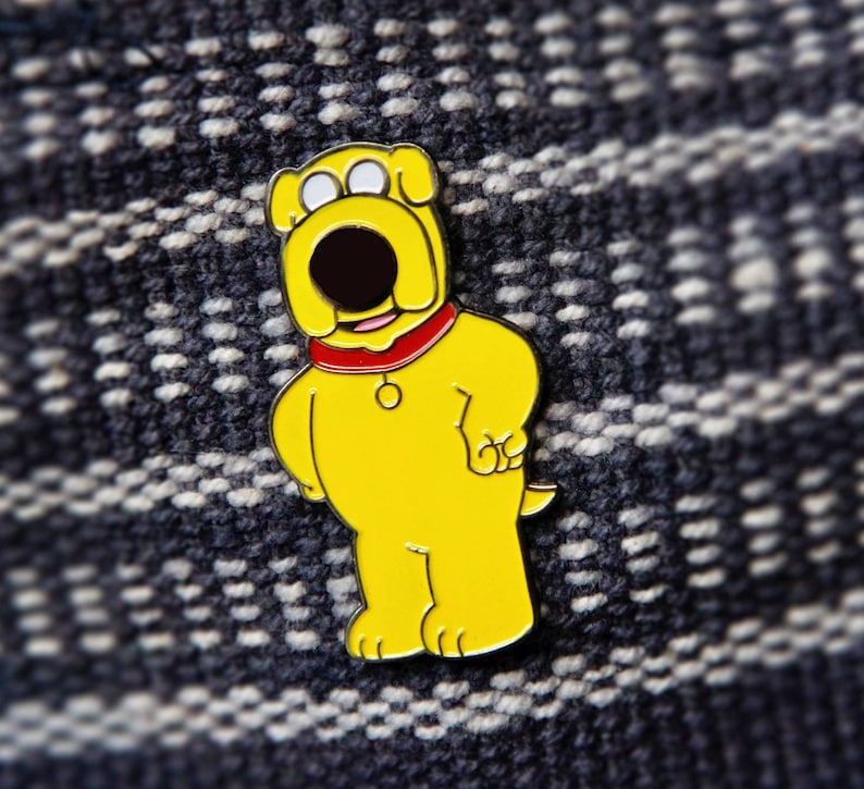 Brian Jake Mashup Funny Cartoon Parody Lapel Pin