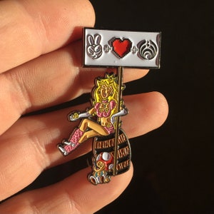 Peach And Toad Bassnectar EDM Festival Hat Pin – Limited Edition 1/200, Raver Princess Peach And Toadstool Pin by MKP