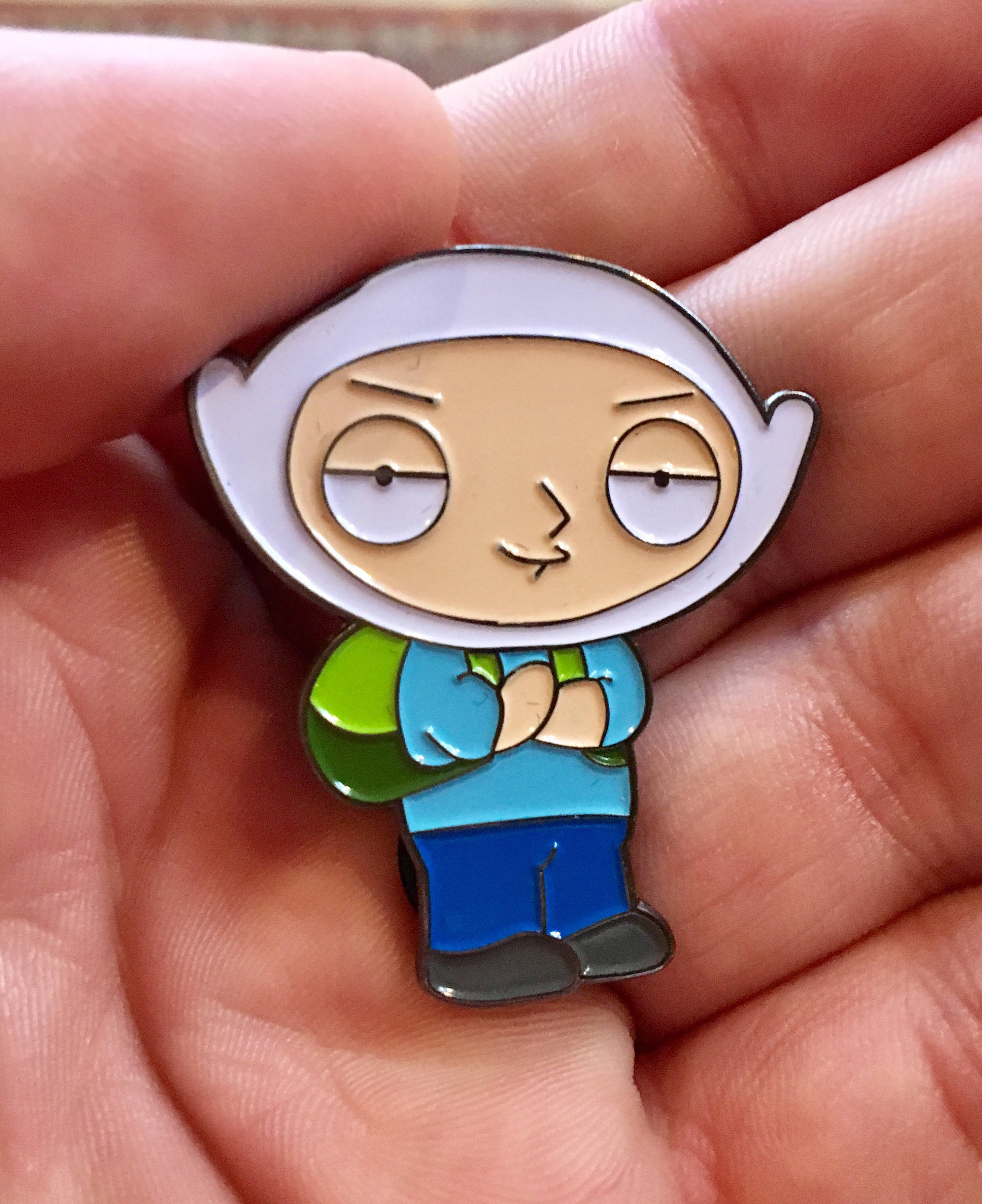Brian Jake Mashup Funny Cartoon Parody Lapel Pin