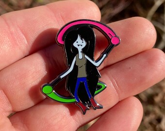 Marceline Spins Poi Glow In The Dark Pin, Funny Cartoon Parody Pins By Mushroom Kingdom Pins