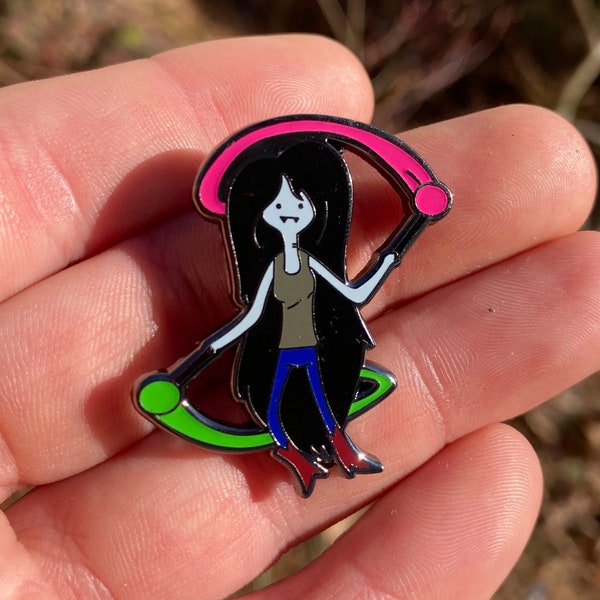 Marceline Spins Poi Glow In The Dark Pin, Funny Cartoon Parody Pins By Mushroom Kingdom Pins