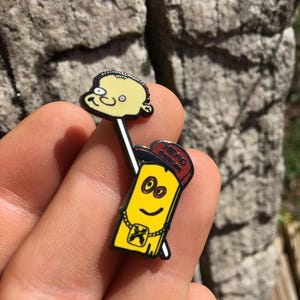 Plank und Johnny Ed Edd n Eddy EDM Rave Pin - Limitierte Hard Enamel Pin | Festival & Headbanger Outfit von MKP