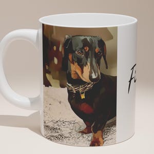 Gepersonaliseerde Mok met Jouw Huisdier – Handgetekend Portret van Hond of Kat – Uniek Cadeau voor Dierenliefhebbers huisdierfoto