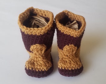 knitted baby cowboy boots