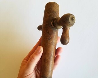 Vintage Primitive Wood Beer Keg Tap Handle