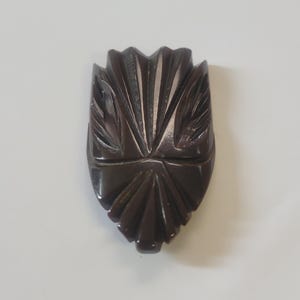 Vintage Very Carved Art Deco Brown Bakelite Dress Clip