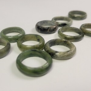 Collection of 12 Organic Green Mineral Stacking Rings