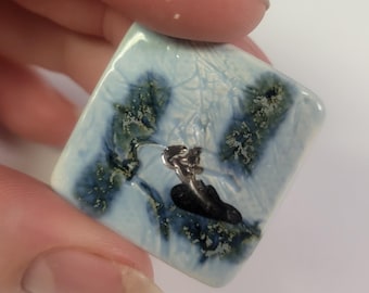 Vintage Handmade Ceramic Abstract Earrings