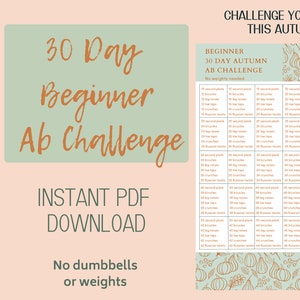 Desafío de abdominales para principiantes: Entrenamiento de 30 días (Descarga instantánea en PDF)