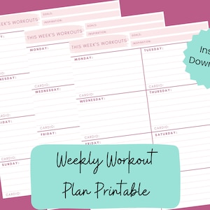 Weekly Workout Plan Printable: Simple Exercise Planner (PDF Download)