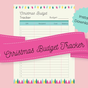 Christmas Budget Tracker Printable | Budget Tracker | Gift Tracker | Christmas Budget | Holiday Budget