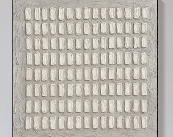 Strukturierte abstrakte 3D-Kunst: Beiges geometrisches Gitter, modernes minimalistisches Dekor