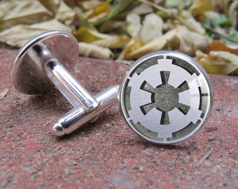 Star Wars Cufflinks Gift For Him Sci Fi Movie Cufflinks Jewelry Geek 925 Sterling Silver Cufflinks Galactic Empire Cufflinks