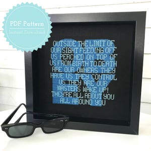 They Live Obey Cross Stitch Pattern PDF