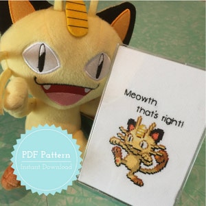 Meowth Pokemon Cross Stitch Pattern PDF image 1