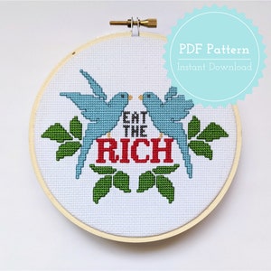 Eat the Rich Cross Stitch Pattern PDF