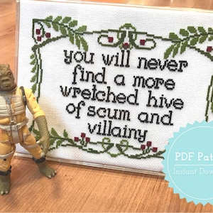 Star Wars Cross Stitch Pattern PDF Wretched Hive of Scum and Villainy