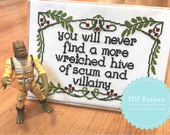 Star Wars Cross Stitch Pattern PDF Wretched Hive of Scum and Villainy